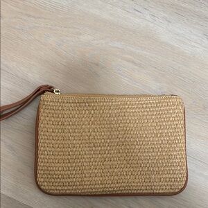 Tan Woven Clutch Bag